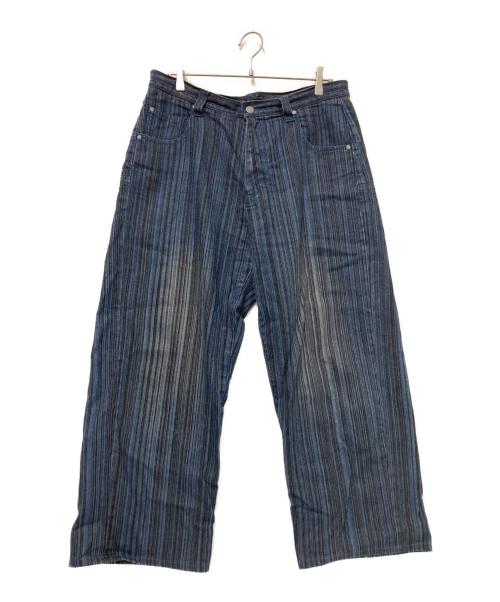 AIR WALK（エアウォーク）AIR WALK (エアウォーク) シンチバッグストライプデニムパンツ インディゴ サイズ:86cmの古着・服飾アイテム