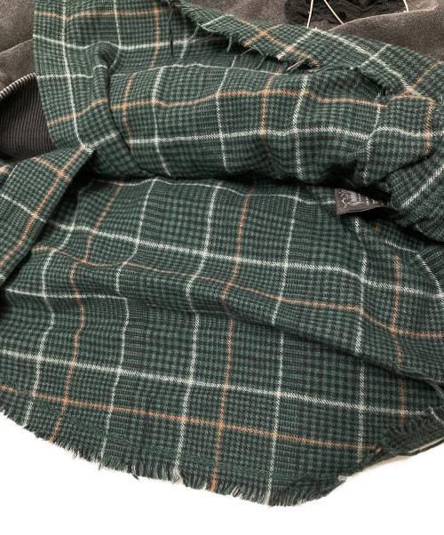 DROPDEAD（ドロップデッド）DROPDEAD (ドロップデッド) シャツレイヤードスウェット グリーン×グレー サイズ:Mの古着・服飾アイテム