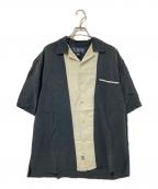 NATNASTナットナスト）の古着「シルクシャツ」｜ブラック×ベージュ