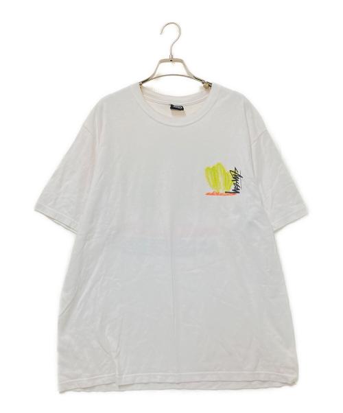 stussy（ステューシー）stussy (ステューシー) プリントTシャツ ホワイト サイズ:Lの古着・服飾アイテム