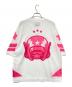 BEAMS (ビームス) メッシュカットソー ホワイト×ピンク サイズ:S：7000円