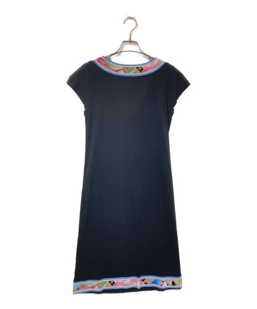 LEONARD FASHION（レオナールファッション）LEONARD FASHION (レオナールファッション) コットンストレッチワンピース ブラック サイズ:Mの古着・服飾アイテム