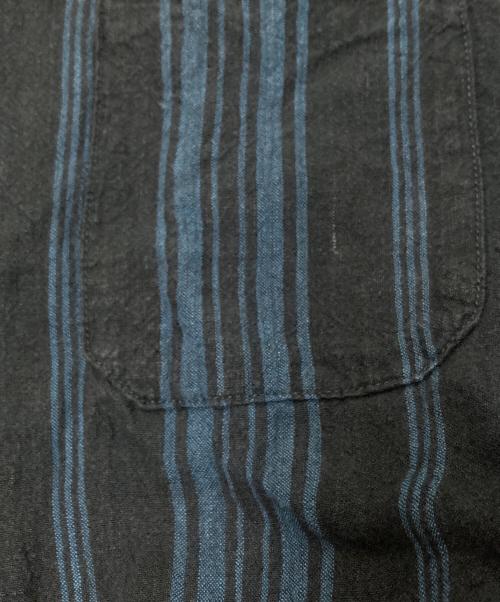 J.S HOMESTEAD（ジャーナルスタンダード ホームステッド）J.S HOMESTEAD (ジャーナルスタンダード ホームステッド) 10XL リネン ストライプ シャツ ブラック×グリーン サイズ:FREEの古着・服飾アイテム