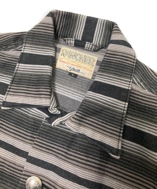 RANCHERbySchott（ランチャー バイ ショット）RANCHERbySchott (ランチャー バイ ショット) ロゴ刺繍シャツ グレー サイズ:Lの古着・服飾アイテム