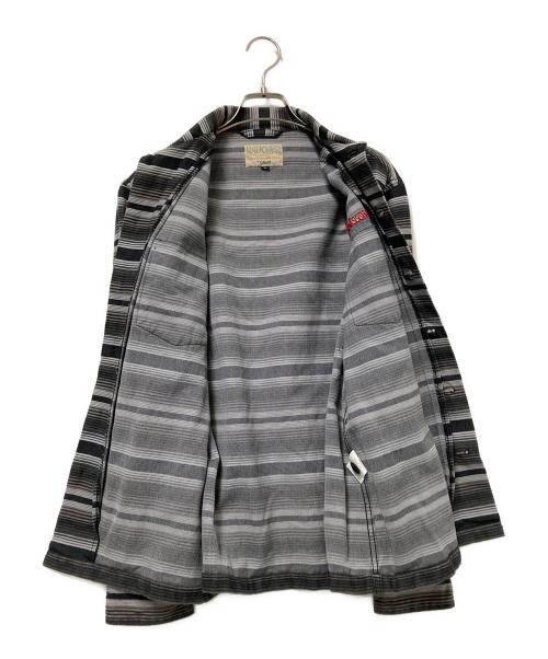 RANCHERbySchott（ランチャー バイ ショット）RANCHERbySchott (ランチャー バイ ショット) ロゴ刺繍シャツ グレー サイズ:Lの古着・服飾アイテム