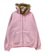 SUPREMEシュプリーム）の古着「Faux Fur Zip Hooded Sweatshirt」｜ピンク