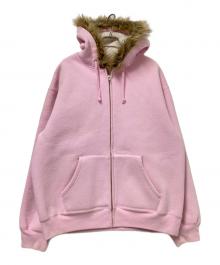 SUPREME（シュプリーム）の古着「Faux Fur Zip Hooded Sweatshirt」｜ピンク