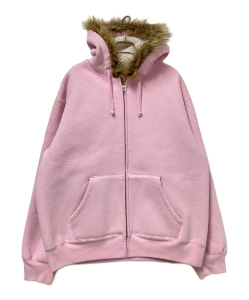 SUPREME（シュプリーム）SUPREME (シュプリーム) Faux Fur Zip Hooded Sweatshirt ピンク サイズ:Mの古着・服飾アイテム