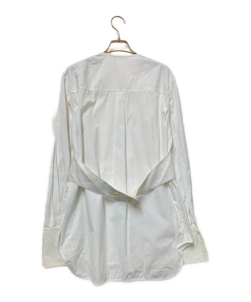 CELINE（セリーヌ）CELINE (セリーヌ) レイヤードノーカラーシャツ ホワイト サイズ:42の古着・服飾アイテム