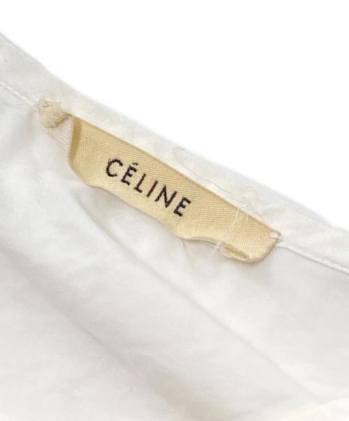 CELINE（セリーヌ）CELINE (セリーヌ) レイヤードノーカラーシャツ ホワイト サイズ:42の古着・服飾アイテム