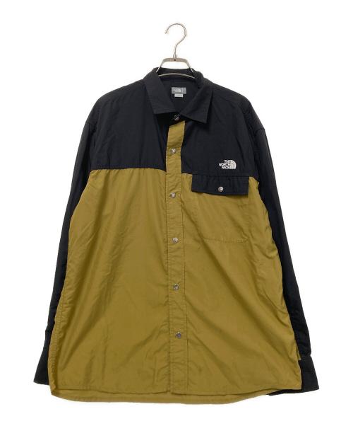 THE NORTH FACE（ザ ノース フェイス）THE NORTH FACE (ザ ノース フェイス) Nuptse Shirt ブラック×ベージュ サイズ:Lの古着・服飾アイテム