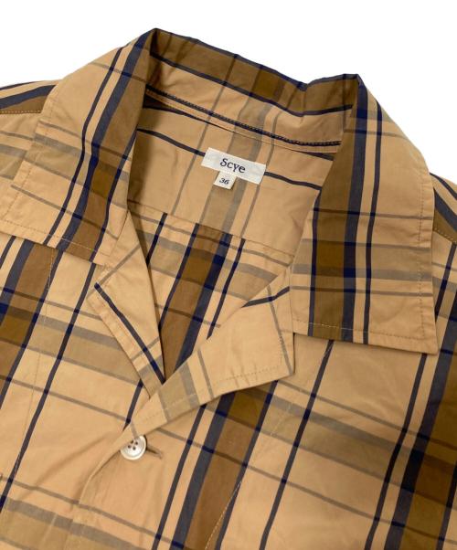 SCYE（サイ）SCYE (サイ) プルオーバーチェックシャツ ベージュ×ブラウン サイズ:36の古着・服飾アイテム
