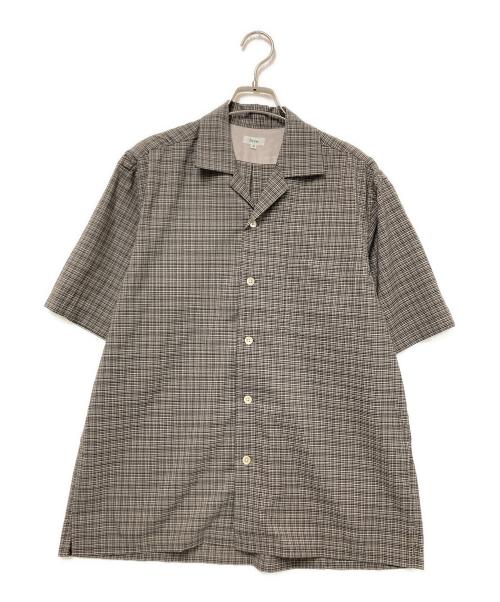 SCYE（サイ）SCYE (サイ) オープンカラーシャツ ベージュ×ブラック サイズ:36の古着・服飾アイテム