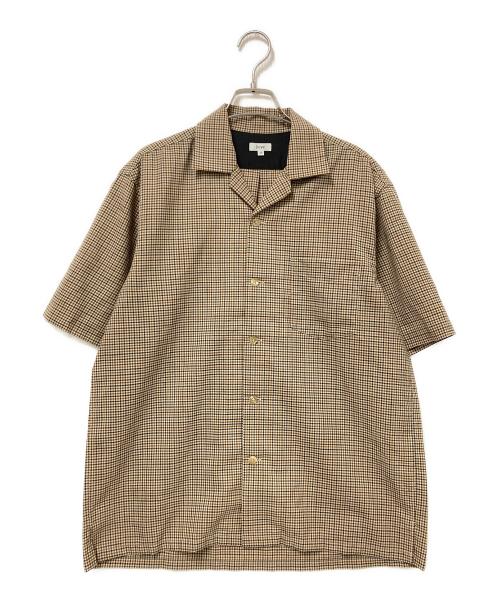 SCYE（サイ）SCYE (サイ) オープンカラーシャツ ベージュ×ブラウン サイズ:36の古着・服飾アイテム