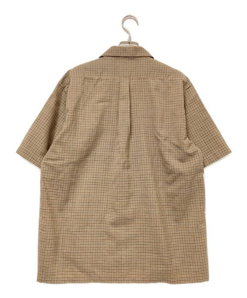 SCYE（サイ）SCYE (サイ) オープンカラーシャツ ベージュ×ブラウン サイズ:36の古着・服飾アイテム