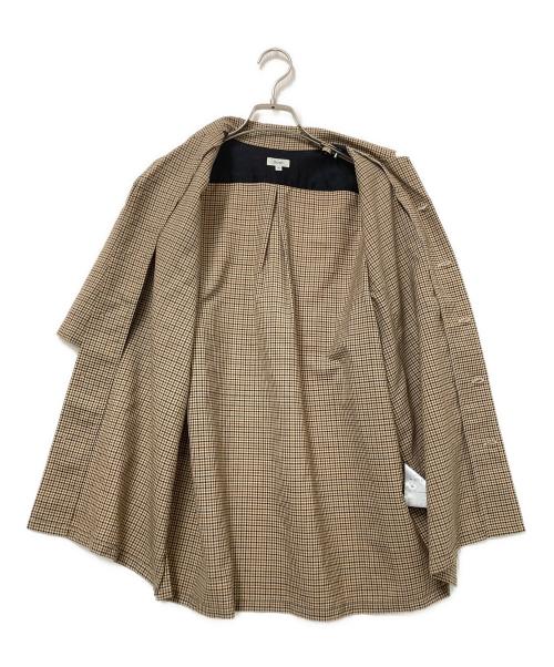 SCYE（サイ）SCYE (サイ) オープンカラーシャツ ベージュ×ブラウン サイズ:36の古着・服飾アイテム