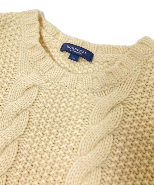 BURBERRY（バーバリー）BURBERRY (バーバリー) ケーブルニット ホワイト サイズ:Lの古着・服飾アイテム