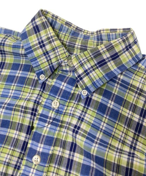 RALPH LAUREN（ラルフローレン）RALPH LAUREN (ラルフローレン) ハーフボタンシャツ グリーン×ブルー サイズ:Sの古着・服飾アイテム