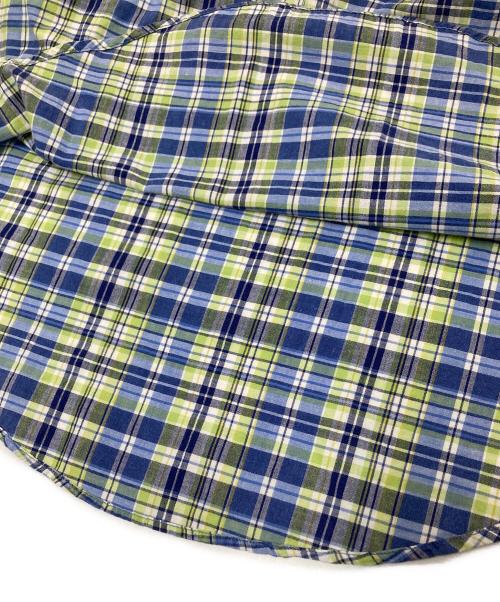 RALPH LAUREN（ラルフローレン）RALPH LAUREN (ラルフローレン) ハーフボタンシャツ グリーン×ブルー サイズ:Sの古着・服飾アイテム