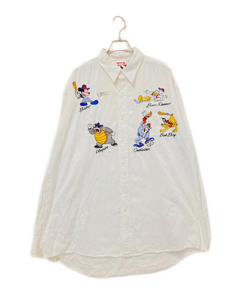 MICKEY.inc（ミッキー）MICKEY.inc (ミッキー) キャラクター刺繍シャツ ホワイト サイズ:XLの古着・服飾アイテム