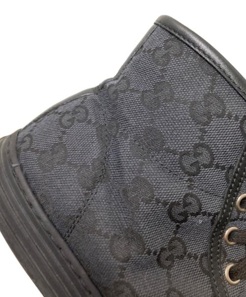 GUCCI（グッチ）GUCCI (グッチ) GGキャンパス ハイカットスニーカー ブラック サイズ:5 1/2の古着・服飾アイテム