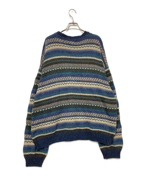 ST JOHN'S BAY（セントジョンズベイ）ST JOHN'S BAY (セントジョンズベイ) 90sコットンニット ベージュ×ブルー サイズ:Lの古着・服飾アイテム