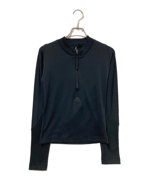adidas（アディダス）adidas (アディダス) ハーフジップシャツ ブラック サイズ:S 未使用品の古着・服飾アイテム