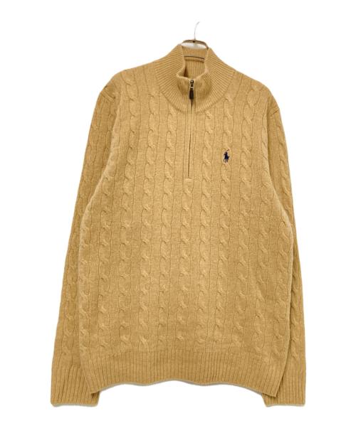 POLO RALPH LAUREN（ポロ・ラルフローレン）POLO RALPH LAUREN (ポロ・ラルフローレン) ハーフジップケーブルニット ベージュ サイズ:Mの古着・服飾アイテム