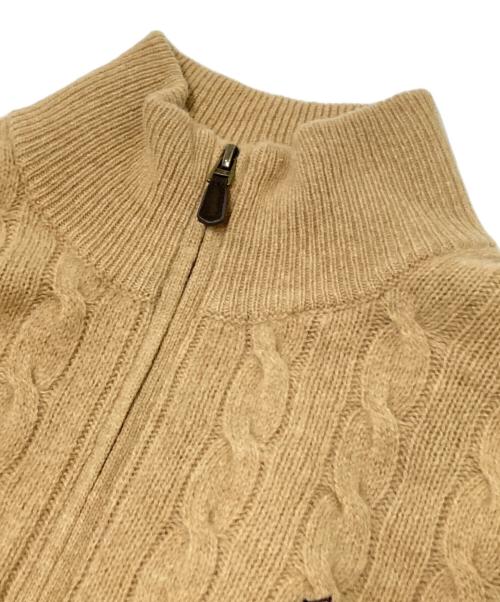 POLO RALPH LAUREN（ポロ・ラルフローレン）POLO RALPH LAUREN (ポロ・ラルフローレン) ハーフジップケーブルニット ベージュ サイズ:Mの古着・服飾アイテム