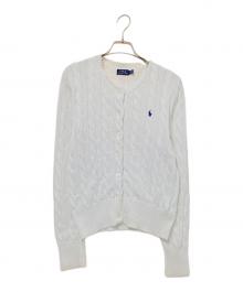 POLO RALPH LAUREN（ポロ・ラルフローレン）の古着「ケーブルニットカーディガン」｜ホワイト