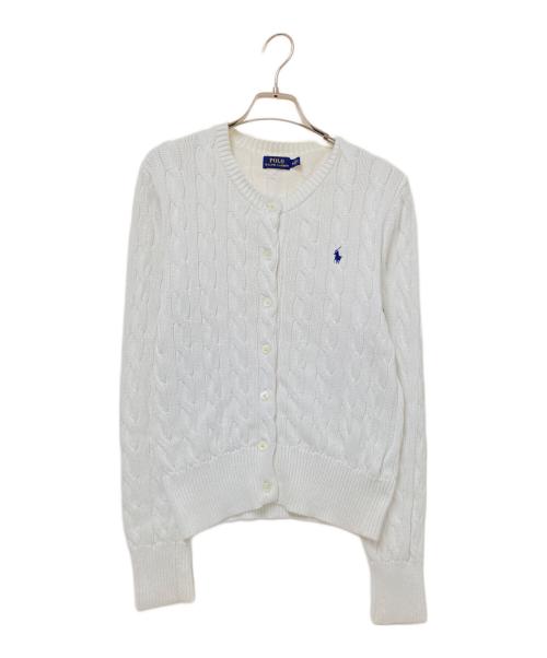 POLO RALPH LAUREN（ポロ・ラルフローレン）POLO RALPH LAUREN (ポロ・ラルフローレン) ケーブルニットカーディガン ホワイト サイズ:Mの古着・服飾アイテム