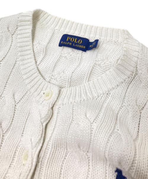 POLO RALPH LAUREN（ポロ・ラルフローレン）POLO RALPH LAUREN (ポロ・ラルフローレン) ケーブルニットカーディガン ホワイト サイズ:Mの古着・服飾アイテム