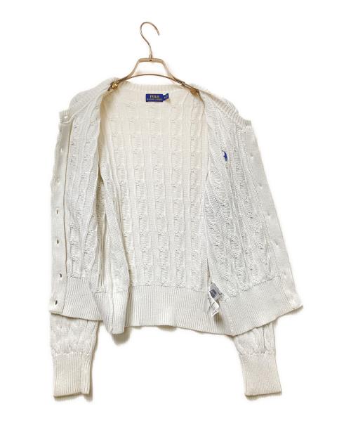 POLO RALPH LAUREN（ポロ・ラルフローレン）POLO RALPH LAUREN (ポロ・ラルフローレン) ケーブルニットカーディガン ホワイト サイズ:Mの古着・服飾アイテム