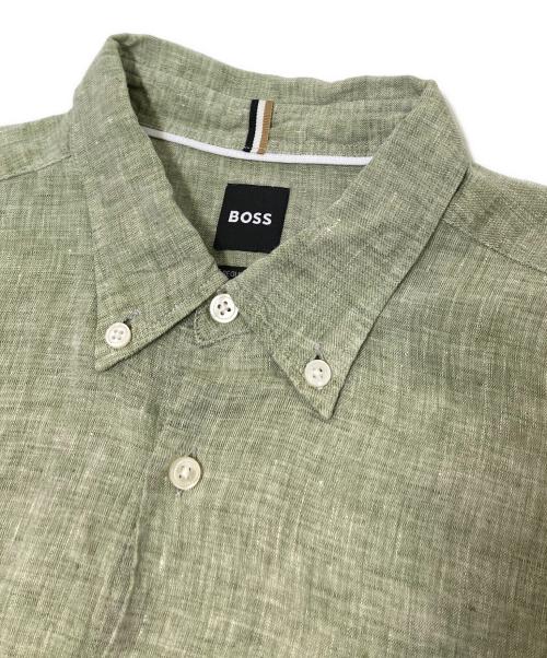 BOSS（ボス）BOSS (ボス) リネンシャツ グリーン サイズ:Mの古着・服飾アイテム
