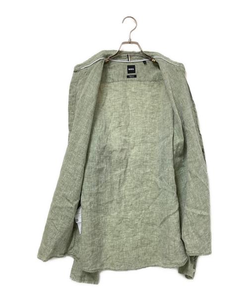 BOSS（ボス）BOSS (ボス) リネンシャツ グリーン サイズ:Mの古着・服飾アイテム