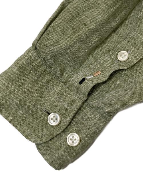 BOSS（ボス）BOSS (ボス) リネンシャツ グリーン サイズ:Mの古着・服飾アイテム