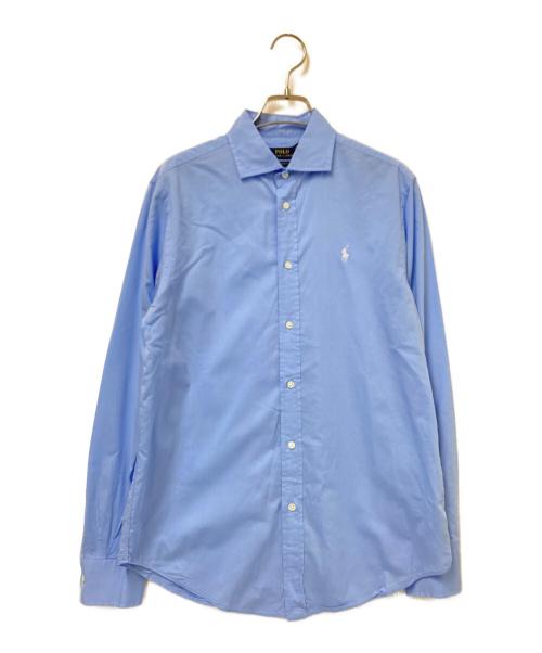 POLO RALPH LAUREN（ポロ・ラルフローレン）POLO RALPH LAUREN (ポロ・ラルフローレン) ロゴ刺繍長袖シャツ ブルー サイズ:Sの古着・服飾アイテム