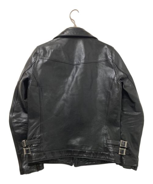 NO ID.（ノーアイディー）NO ID. (ノーアイディー) オイルドホースレザーＷライダースＪＫＴ ブラック サイズ:1の古着・服飾アイテム