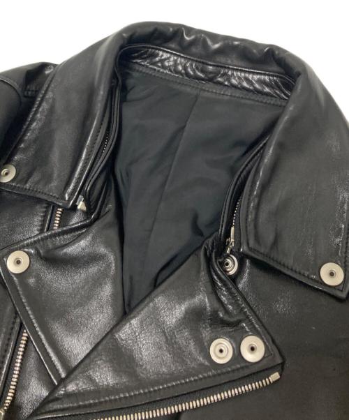 NO ID.（ノーアイディー）NO ID. (ノーアイディー) オイルドホースレザーＷライダースＪＫＴ ブラック サイズ:1の古着・服飾アイテム