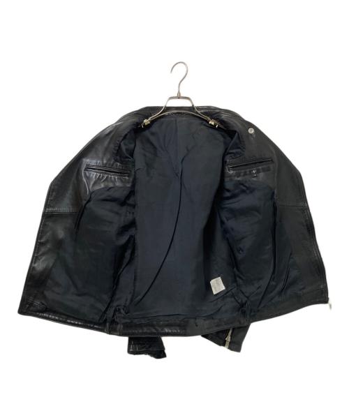 NO ID.（ノーアイディー）NO ID. (ノーアイディー) オイルドホースレザーＷライダースＪＫＴ ブラック サイズ:1の古着・服飾アイテム