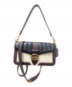 COACHコーチ）の古着「ホース＆キャリッジ2WAYバッグ」｜ブラウン×ホワイト