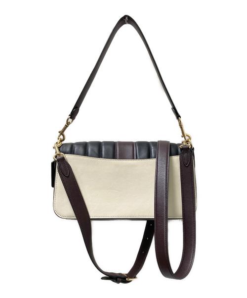 COACH（コーチ）COACH (コーチ) ホース＆キャリッジ2WAYバッグ ブラウン×ホワイト サイズ:下記参照の古着・服飾アイテム