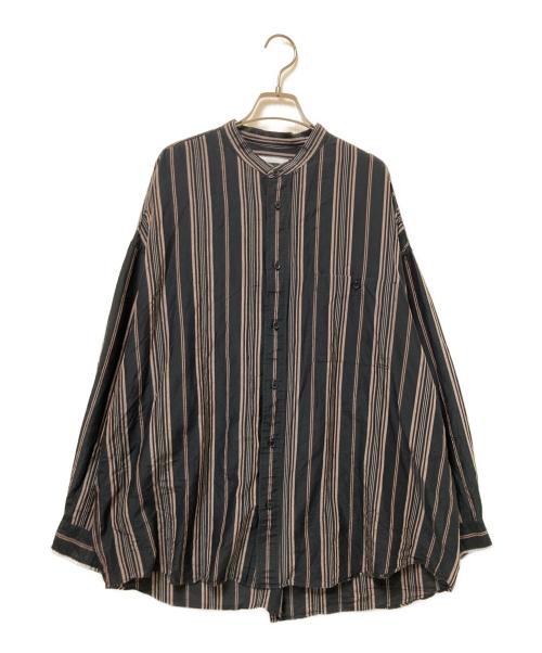 MAISON SPECIAL（メゾンスペシャル）MAISON SPECIAL (メゾンスペシャル) コットンシルクバンドカラーシャツ ブラック サイズ:2の古着・服飾アイテム