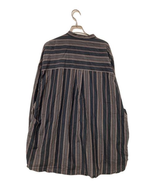 MAISON SPECIAL（メゾンスペシャル）MAISON SPECIAL (メゾンスペシャル) コットンシルクバンドカラーシャツ ブラック サイズ:2の古着・服飾アイテム