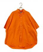 RALPH LAURENラルフローレン）の古着「BIG SHIRT S/S BDシャツ 裾ポニー」｜オレンジ