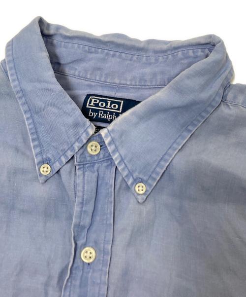 POLO RALPH LAUREN（ポロ・ラルフローレン）POLO RALPH LAUREN (ポロ・ラルフローレン) シルクリネンシャツ ブルー サイズ:18 1/2の古着・服飾アイテム