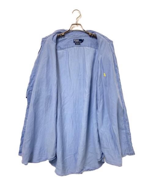 POLO RALPH LAUREN（ポロ・ラルフローレン）POLO RALPH LAUREN (ポロ・ラルフローレン) シルクリネンシャツ ブルー サイズ:18 1/2の古着・服飾アイテム