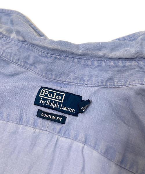 POLO RALPH LAUREN（ポロ・ラルフローレン）POLO RALPH LAUREN (ポロ・ラルフローレン) シルクリネンシャツ ブルー サイズ:18 1/2の古着・服飾アイテム
