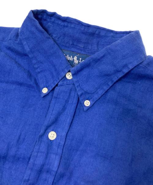 RALPH LAUREN（ラルフローレン）RALPH LAUREN (ラルフローレン) BLAKE BDリネンシャツ ブルー サイズ:XXLの古着・服飾アイテム