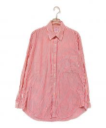 BROOKS BROTHERS（ブルックスブラザーズ）の古着「ストライプBDシャツ」｜レッド×ホワイト